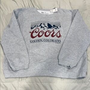 Tilly's Gray Crewneck Sweater with Red and Blue Graphic